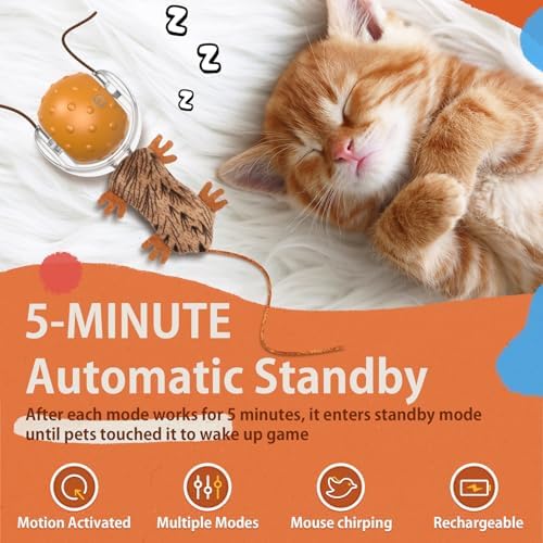 Oxawo Cat Toys Interactive Self Rolling Cat Balls Mouse - Image 4
