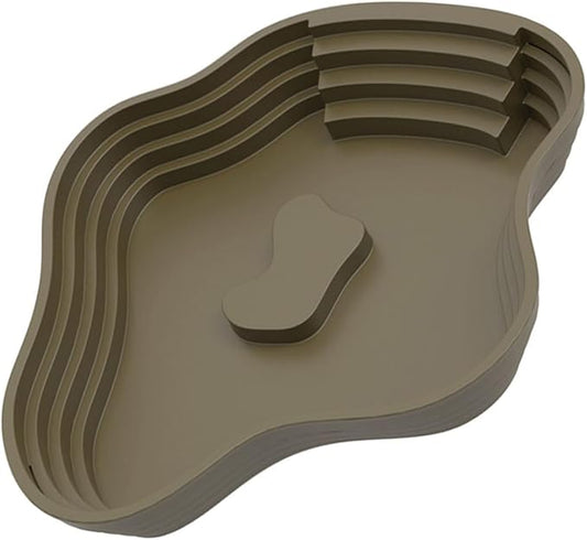 Sloped Animal Water Container Simulated Living Space Platform for Tortoises Amphibians Soaking Tub for Turtles Safe Turtle Drinking Bath Pan Multi Functional Soaking Dish Indoor/Outdoor Turtle Water