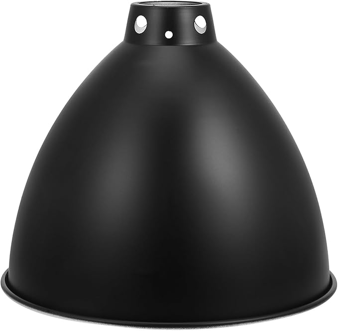 Hemoton Reptile Heat Lamp Reflector Dome, Iron Lampshade Cover 8.5-Inch Deep Reflective Bucket, Heat Retention for Reptile Enclosure Lighting Accessories