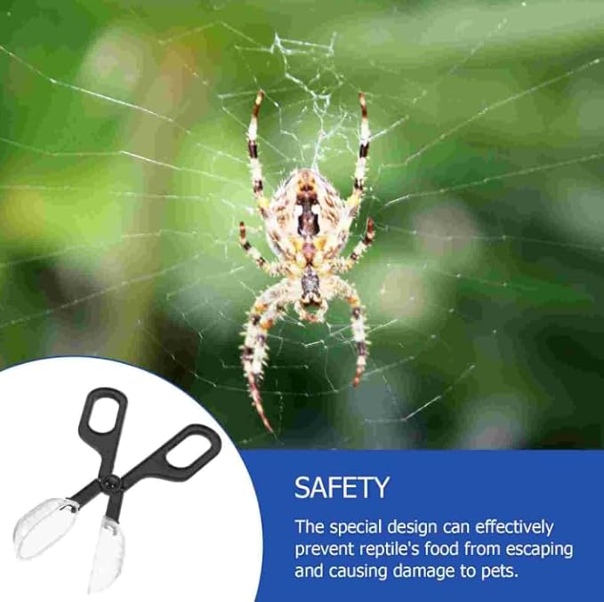 Reptile Feeding Tool, Reptile Poop Scoop Reptile Feeding and Cleaning Tool,Plastic Reptile Feeding Clamp for Tortoise Lizard Frog Spider and Other Small Animals, Terrarium Cleaning Tweezers