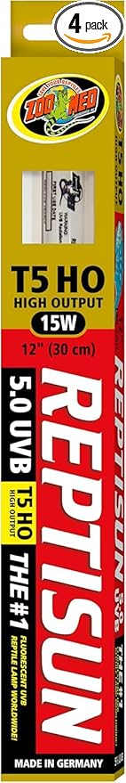 Zoo Med ReptiSun T5 HO 5.0 UVB Replacement Bulb 15 Watts - (12" Bulb) - Pack of 4