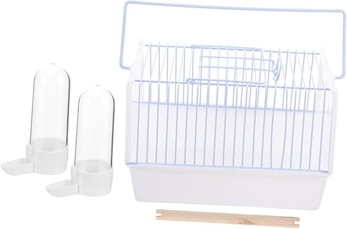 GALPADA 1set Portable Bird Carrier Cage Handle Comfortable Travel Cage for Parrots Small Birds and Pets for Outdoor Adventures and Trips Breathable Design Compact White Small