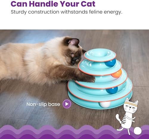 Catstages Chase Meowtain 4-Tier Interactive Cat Track Toy, 10.1" x 7.1" - Image 4