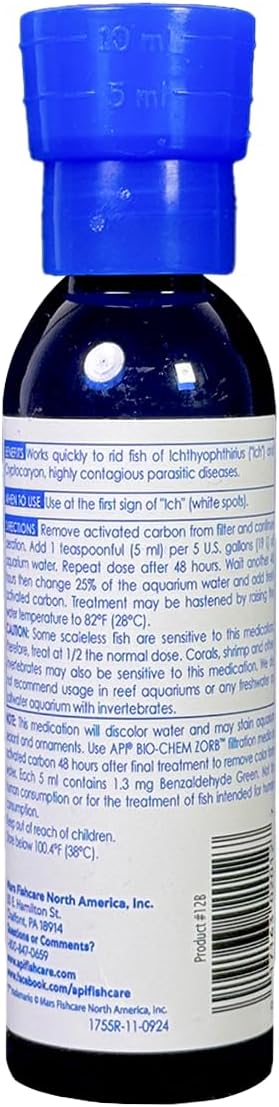 API LIQUID SUPER ICK CURE Fish remedy, Freshwater and Saltwater Fish Medication 4 fl oz(Pack of 1), White