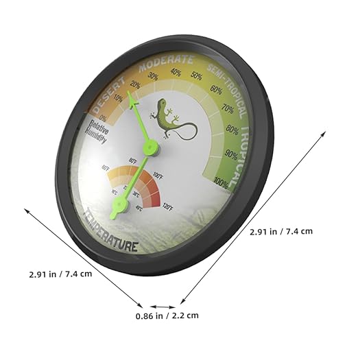 High Precision Mechanical Thermometer Hygrometer for Reptile Tank Battery Temperature Humidity Measuring Device for Turtle Lizard Enclosures Durable and Easy to Read
