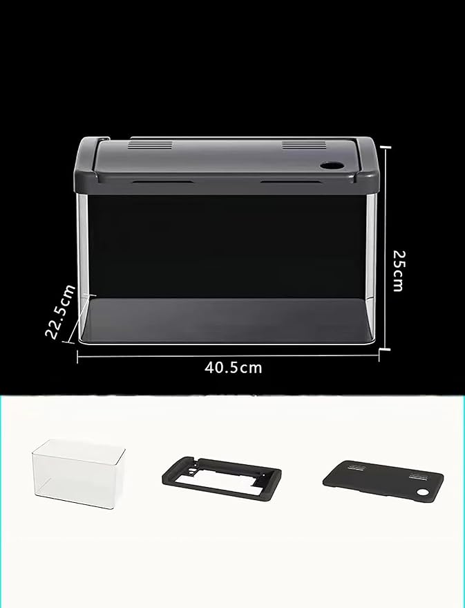 Acrylic Fish Tank One-Piece Fish Tank Household Rectangular Transparent Suitable for Living Room, Office (with Lid)(40 Extra Large)