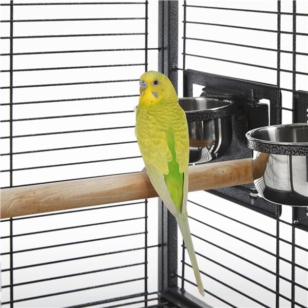 26inch Portable Wrought Iron Bird Cage Travel Bird Carrier Parrot Cage with Wooden Handle