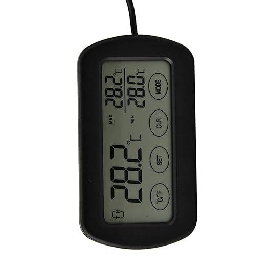 Compact LCD Display Thermometer Hygrometer, Easy Reading Digital Sensor with Suction Cup for Reptile Tanks, Pet Cage, Plant Pot, Food Storage, and More.