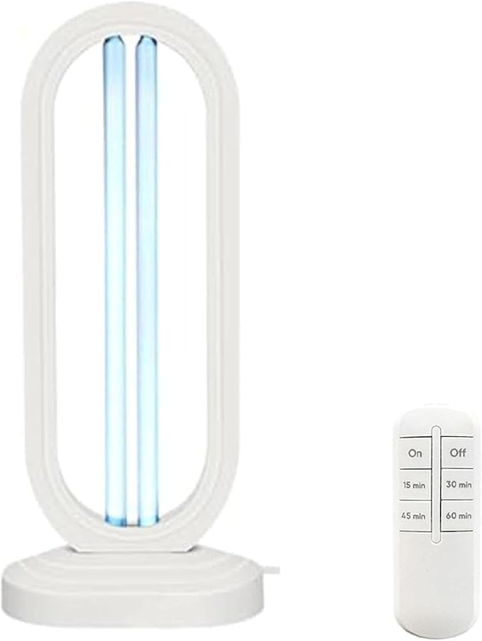 2025 New UV Light - Uv Lamp for Bedbugs, Uv Bed Bugs, UV Lamp with 4- Speed Timing and Remote Control (White)