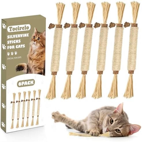 Tocirelo Silvervine Sticks for Cats, Natural Cat Chew Toy Teeth Cleaning by Tocirelo
