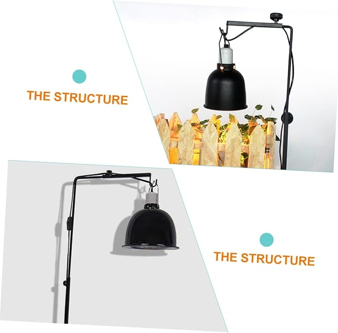 BESPORTBLE Adjustable Plant Lamp Stand for Reptile Tanks Durable Metal Light Rack for Heating Lamps for Bearded Dragons Turtles and Other Reptile Pets Easy to Install