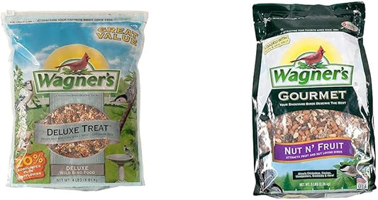 Wagner's Wild Bird Food Bundle with Deluxe Treat Blend (4 lbs) and Gourmet Nut & Fruit Blend (5 lbs)