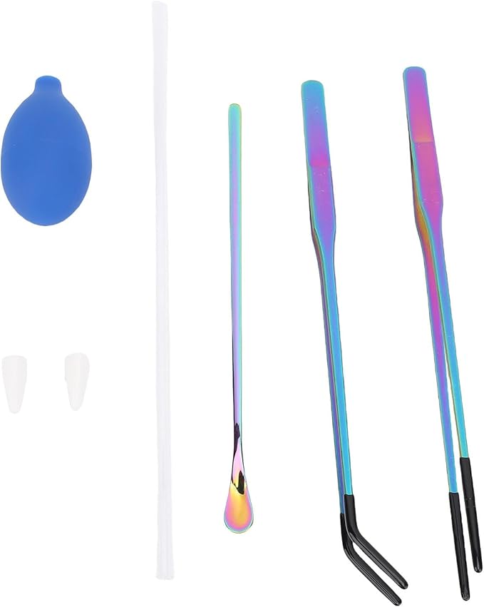 Stainless Steel Reptile Feeder Tool Kit ?€? Tweezers & Feeding Dropper with Silicone Tip for Plants ?€? Compact & Practical for Pet Care and Gardening