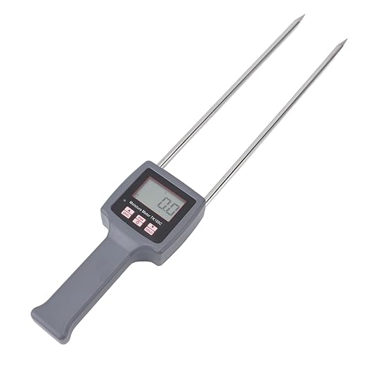 Kikumi Cotton Humidity Meter Portable 5 to 40 Percent Measuring Range LCD Digital Display Handheld Cotton Humidity Tester