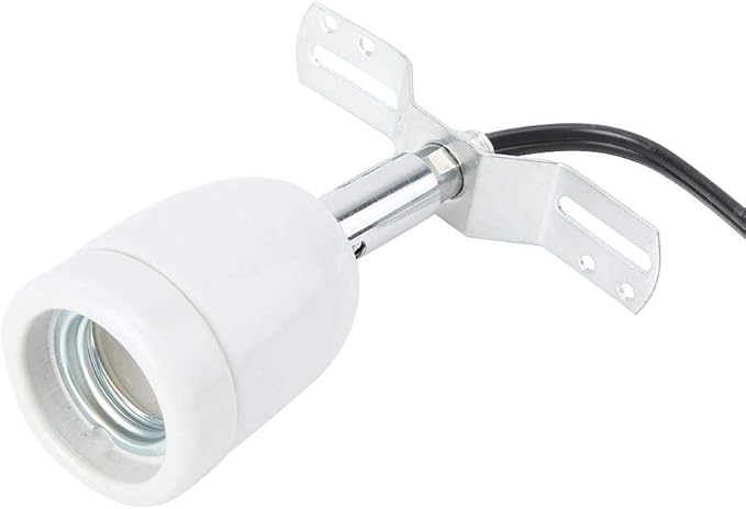 Light Fixture Holder, E27 Base Bulb Socket Adjustable Reptile Lamp Holder Bracket Light Stand for Lizard Turtle Tortoise Reptile Ceramic Lamp Holder(110-240V)