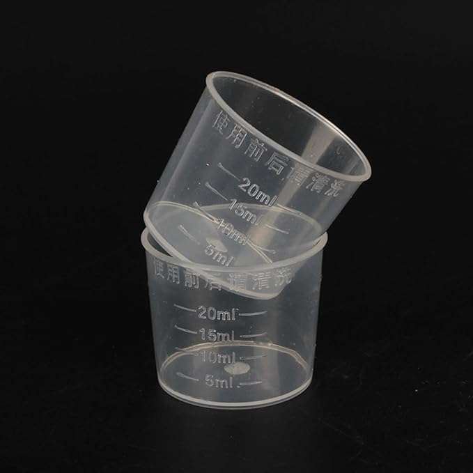 VICASKY 30pcs Reptile Food Measuring Cups Set 20ml Reusable Plastic Feeding Bowls for Gecko Lizard Crawling Pets Terrarium Use