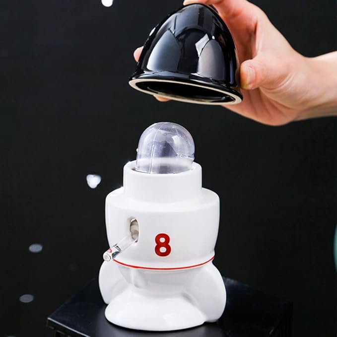 iHOO Ceramic Water Bottle,Little Pet Automatic Drinking Bottle with Rocket Shape Ceramic Holder for Dwarf Syrian Hamsters Gerbils Mice Rats Rabbits(Rocket,80ML)
