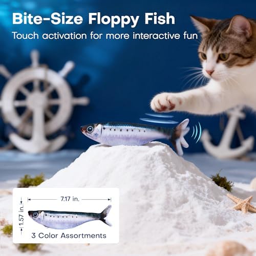 Potaroma Cat Toys Bite-Sized Flopping Fish with Catnip - Image 3