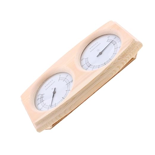 DECHOUS Wooden Hygrothermograph for Sauna Durable Temperature Humidity with Dial Easy to Read Pointer Celsius Scale for Indoor Use and Terrariums
