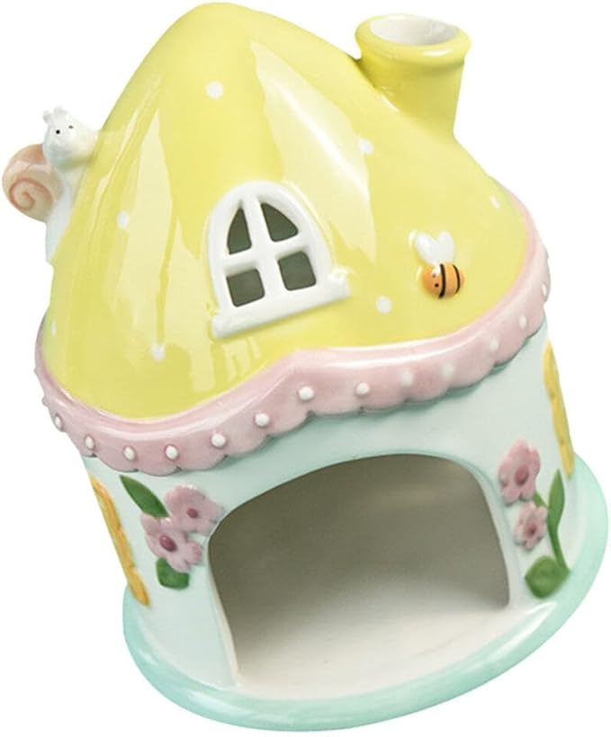 DECHOUS Hamster Mushroom Hideout,Ceramic Castle House Hamster Hide Ceramic Rat Hiding Cabin Houses Cabin Cages for Dwarf Mice Gerbils Small Pet