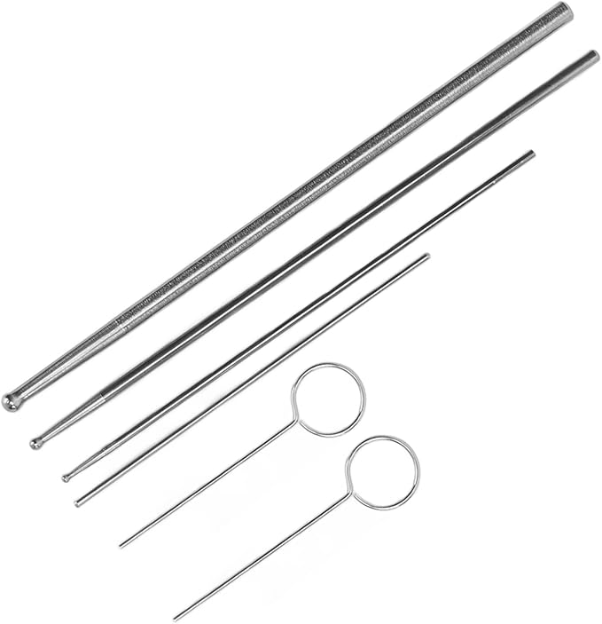 Snake Sexing Probe Round Head Reptile Probe Reptile Probes 6pcs Snake Probe Kit Stainless Steel Round Head Anti Allergy Reptiles Snake Sexing Probe