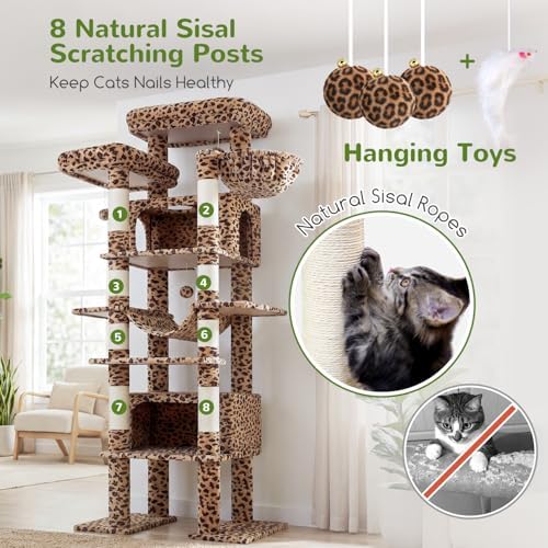 Globlazer Giant Tall Heavy Duty Cat Tower for Indoor Large Cats, F83B - Image 5