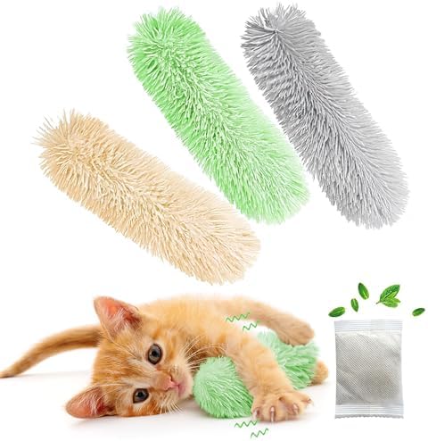 Rishoesu 3 Pcs Interactive Cat Toys Cat Pillows, Soft and Durable Crinkle Sound Catnip Toys, for Indoor Cats Funny Kitten Toys Exercise by Rishoesu