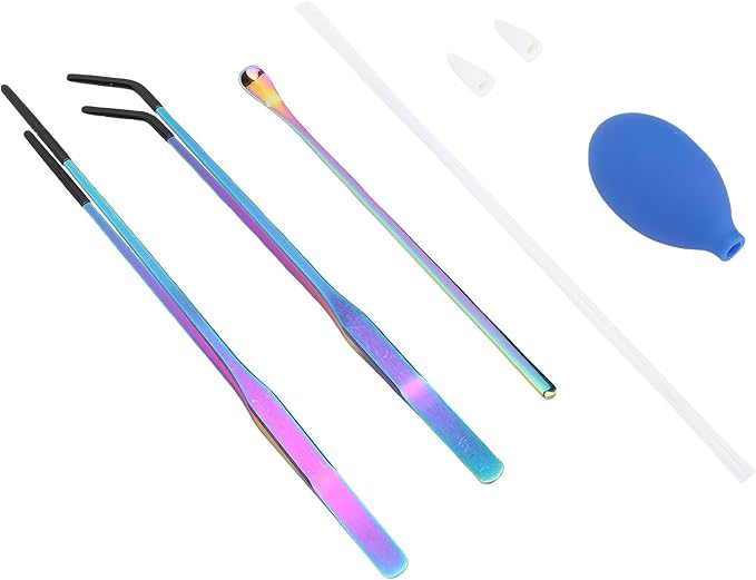Stainless Steel Reptile Feeder Tool Kit ?€? Tweezers & Feeding Dropper with Silicone Tip for Plants ?€? Compact & Practical for Pet Care and Gardening