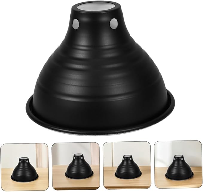 NUOBESTY 3pcs Reptile Heat Lamp Shade Iron Reflective Cover for Enhanced Brightness Compatible Cages Safe and Heating Lamp Housing for Reptile Habitats