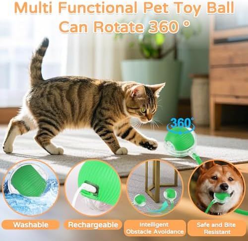 Goosheep 1PK Automatic Rolling Interactive Cat Toys Ball for Indoor Cat Dog - Image 3
