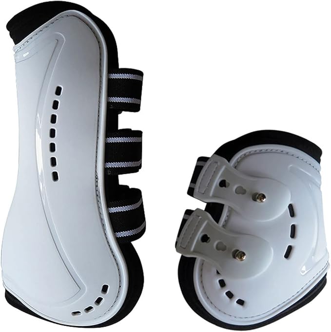 Horse Boots Open Front Jumping Tendon Sport Boots, Hind Fetlock Boots, Secure Leg Protection, Classic Breathable Equine Supplies, Set of 4