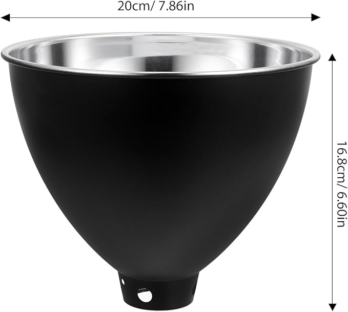 Hemoton Reptile Heat Lamp Reflector Dome, Iron Lampshade Cover 8.5-Inch Deep Reflective Bucket, Heat Retention for Reptile Enclosure Lighting Accessories
