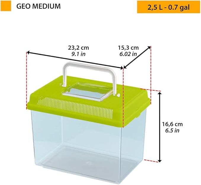 Plastic Terrarium for Small Pets, Fish, Turtles & Insects by Ferplast