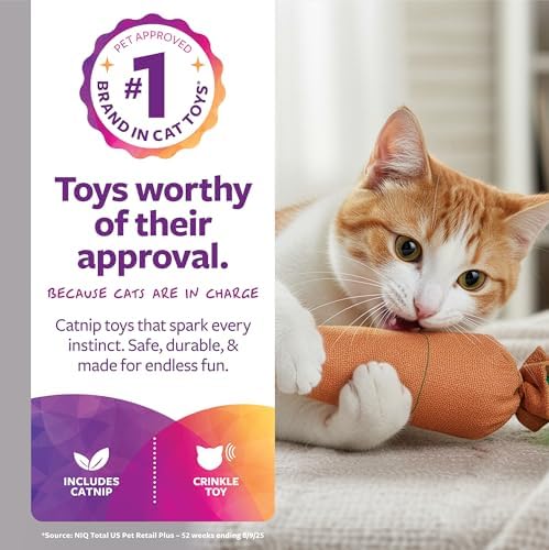 SmartyKat Kolossal Karrot Crinkle Kicker Catnip Cat Toy - Orange, Jumbo - Image 2