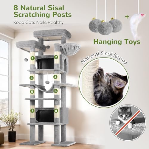 Globlazer Giant Tall Heavy Duty Cat Tower for Indoor Large Cats, F83B - Image 6