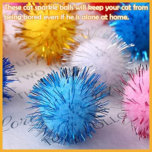 PET SHOW 20 Pack Cat Toys Sparkle Ball 1.77inch for Indoor Cats Kitten - Image 4