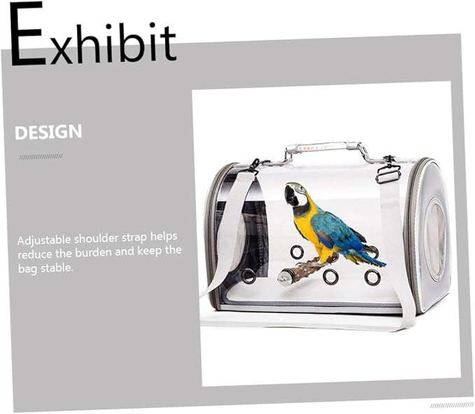 Transparent Parrot Carrier Bag Detachable Rack Lightweight and Convenient Travel Pouch for Birds for Outdoor Adventures and Easy Monitoring of Pets