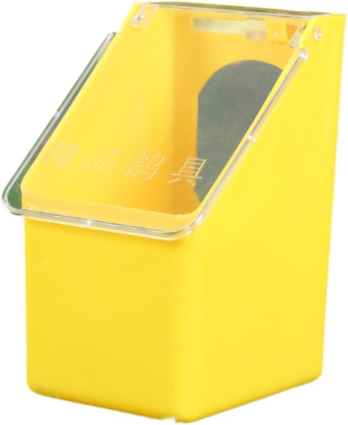Pigeon Feeder, Food Storage Case, Single Hole Hanging Box, Dove Bird Feeding Case for Parrots Canaries Chickens Pigeons, Yellow