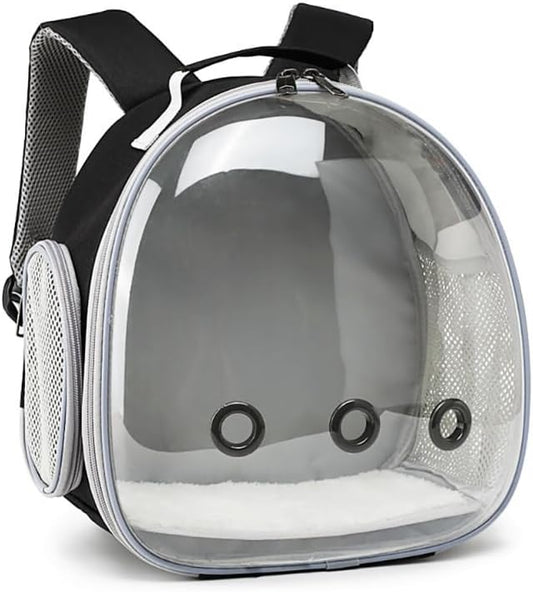 Animal Carrier Backpack Travel Portable Small Breathable Backpack for Hamster Pet Bag Guinea Pig Carrier Rabbit Bird (Black)