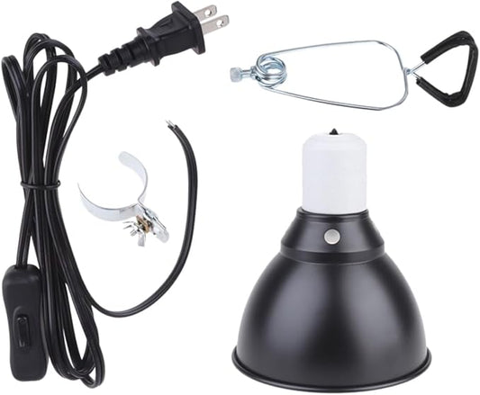 Toddmomy 110v Reptile Heat Lamp Fixture Dome Cover and Safe for Terrariums Turtle Tanks and Reptile Habitats Us