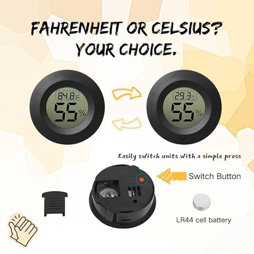 Mini Humidity & Temperature Monitor 6-Pack, Digital Hygrometer Thermometer for Indoor Use, Greenhouse, Terrarium, Humidor