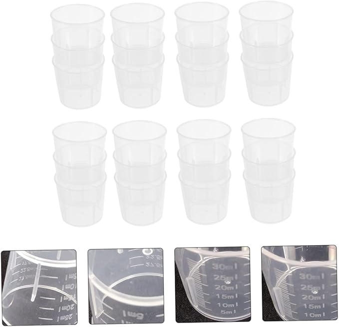 100Pcs Reusable Measuring Cups for Reptiles Durable Feeding Cups for Lizards Geckos Snakes Easy to Clean Stylish Storage