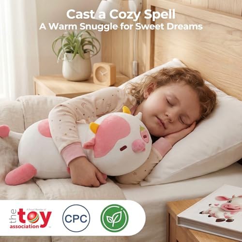 Mewaii Strawberry Cow Plush Pillow Cute Plushies, Squishy & Huggable, 13 in - Image 5