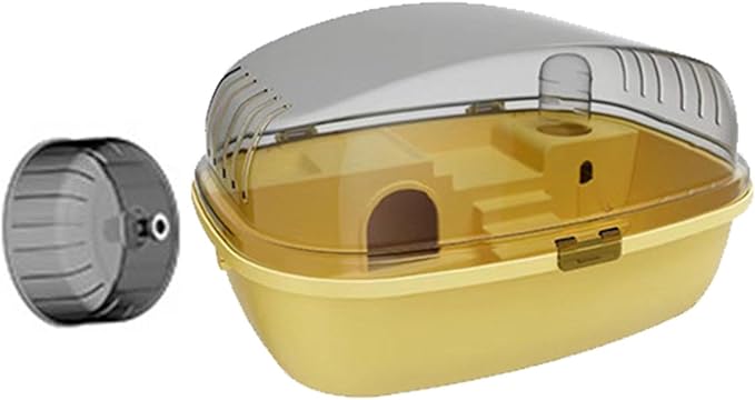 Deluxe Hamster Home with Clear Top and Easy Access, Yellow