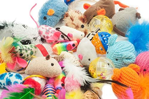 Fashion's Talk Mouse Cat Toys Mixed Bag 27 Assorted Mice Toy for Cats Kitten Catnip,Feather,Furry,Rattle,Plush,Interactive Kitty Toys - Image 2