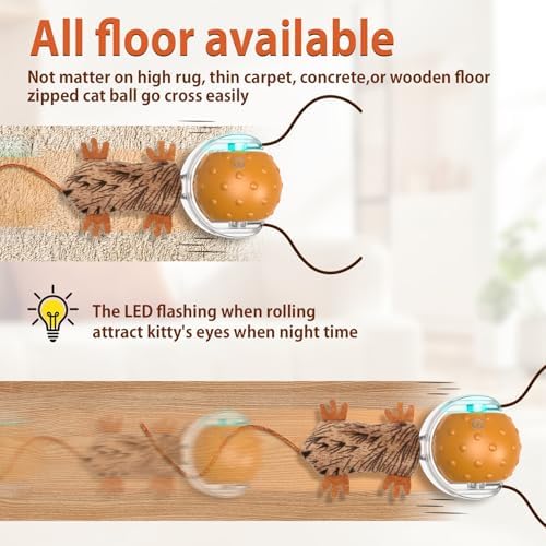 Oxawo Cat Toys Interactive Self Rolling Cat Balls Mouse - Image 2