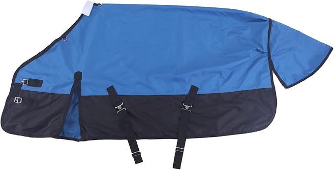 1200D Ripstop Waterproof Breathable Horse Blanket (0g No Fill), Lightweight Turnout Rain Sheet, Keeps Dry in Mud & Wet Weather Blueblack 84"