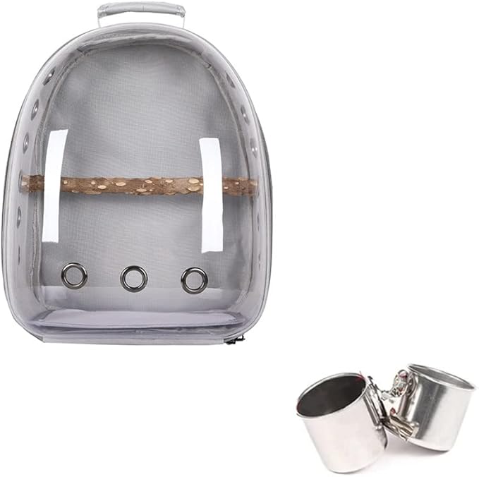 Birdcages Portable Bird Cage Parrot Carrier Backpack Travel Bag with Prech and Feeder Acrylic Transparent 360° Sightseeing Pet Accessories,Type B6