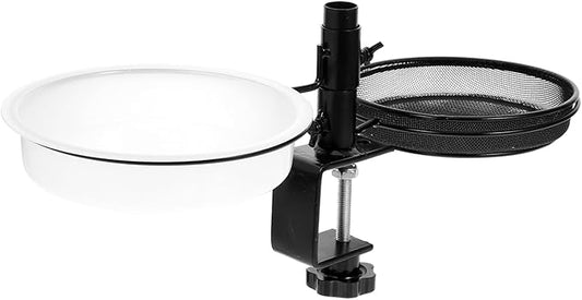 Deck Mount Bird Feeder and Water Holder Metal Platform Bird Food Container for Garden and Balcony