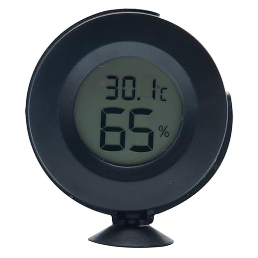 Totority 1pc Digital Hygrometer Thermometer LCD Display for Reptile Box Humidity for Snakes Lizards and Turtles Front Switchable Multi-Directional Viewing